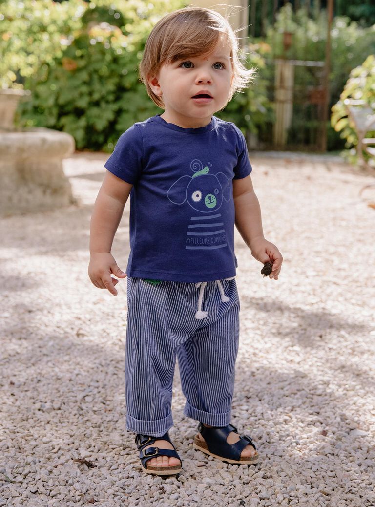 Pantalon à rayures bleues