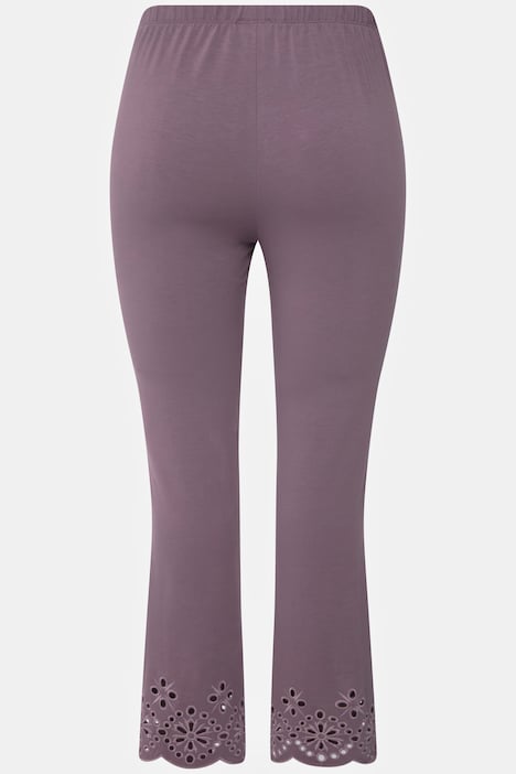 Jersey-Leggings, Stickspitze, Biobaumwolle