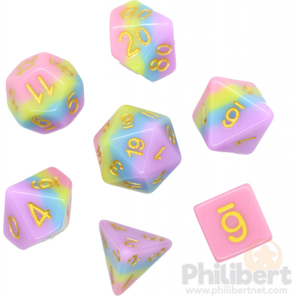 Set de dés JDR - Candy et Or