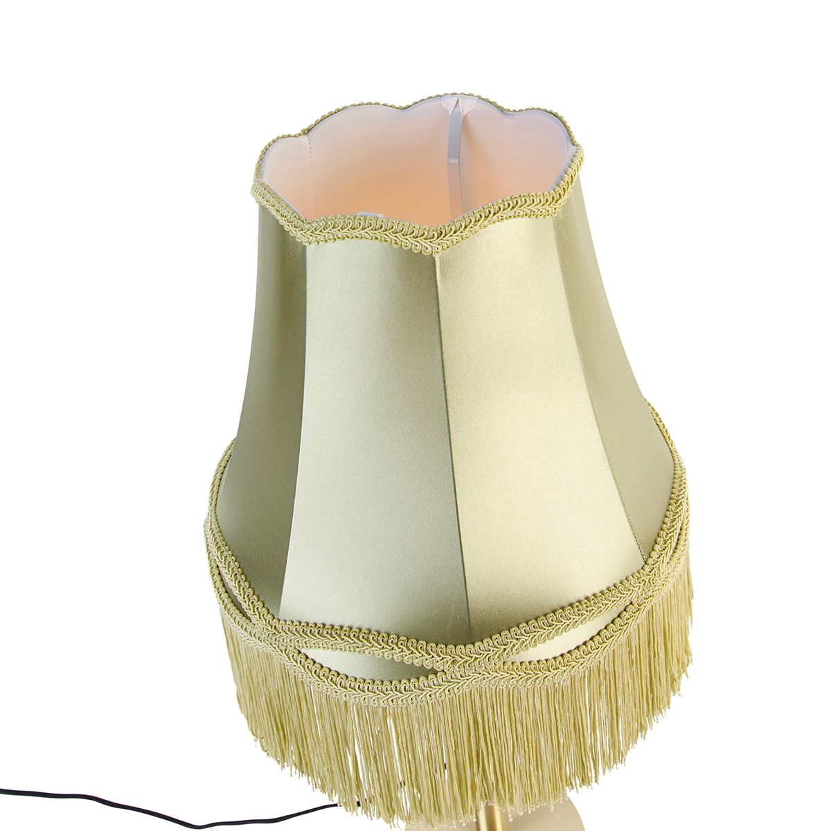 Klassieke tafellamp messing met granny kap groen 30 cm - Simplo