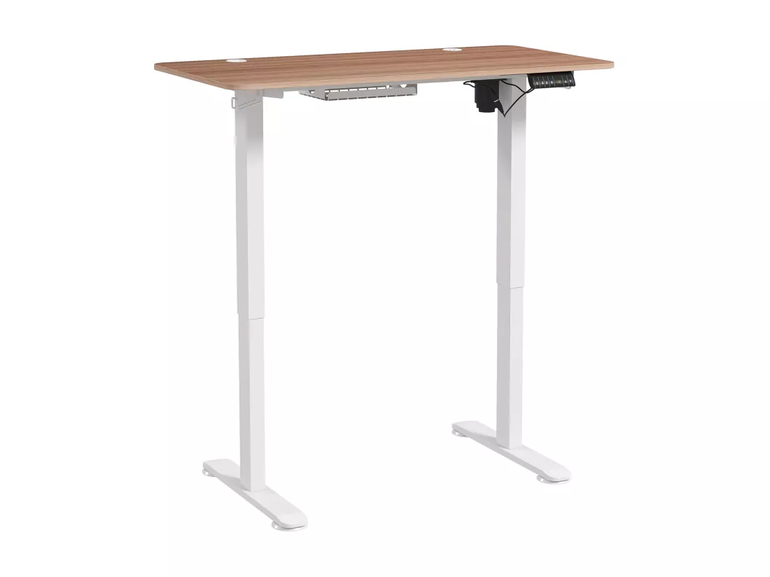 Bureau assis debout électrique - bureau réglable en hauteur - bureau électrique réglable - acier noir aspect bois chêne clair