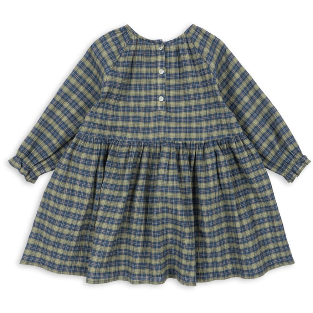 Køb Konges Sløjd Laurel Blue Check Terre Kjole GOTS