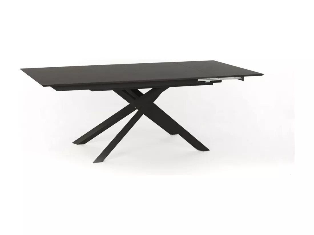 Xavier Table Extensible (170/270 x 90 cm) en HPL sur MDF Gris Foncé