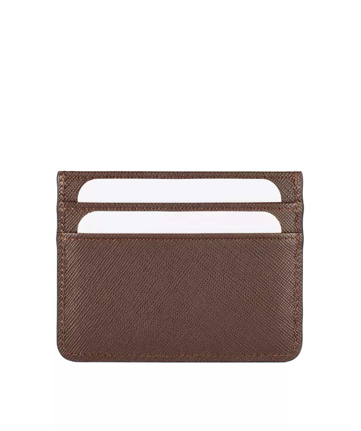Etui carte Saffiano Marron
