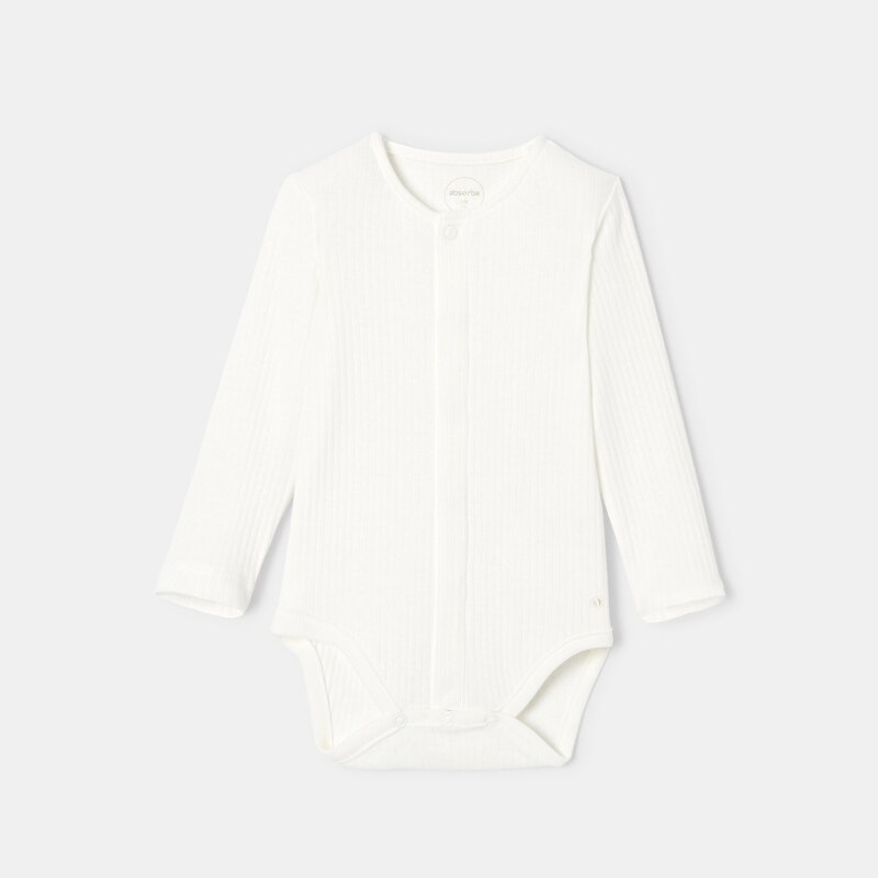 Body manches longues en coton blanc naissance Absorba Blanc