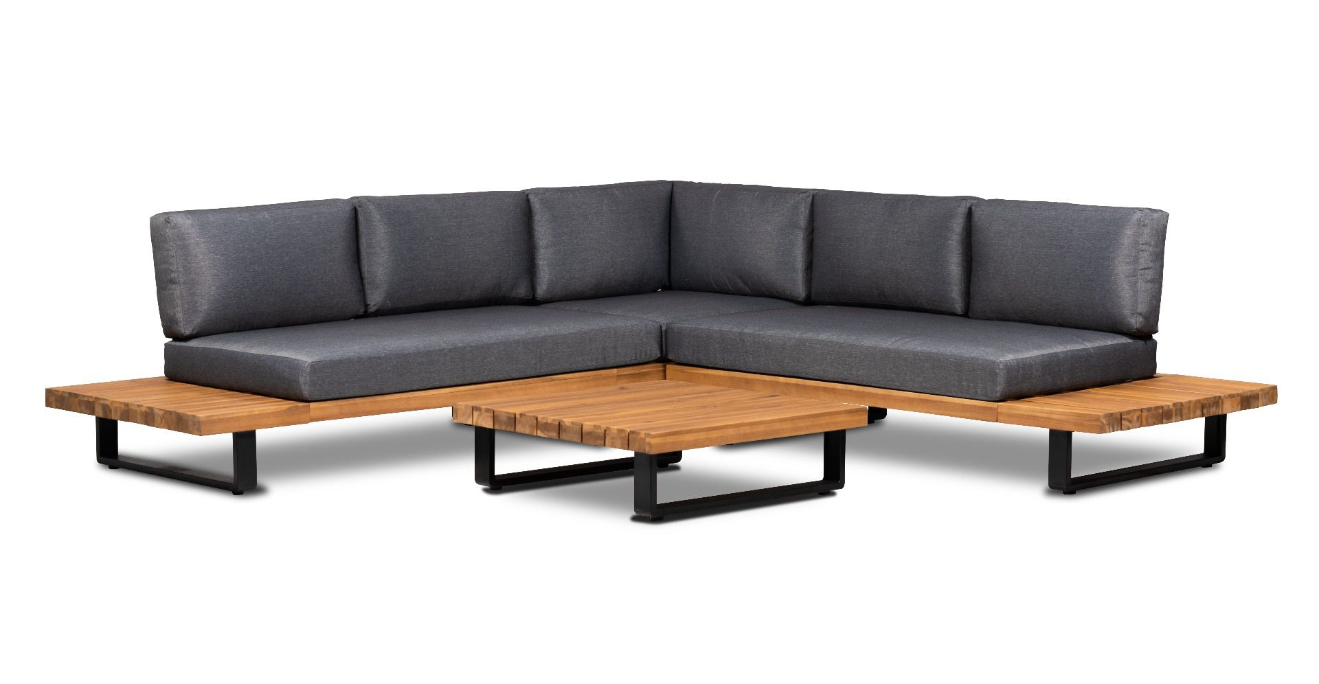 Loungeset Basten Antraciet/bruin