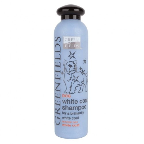 Conjunto de shampoo líquido e seco Greenfields para cães da raça Maltês
