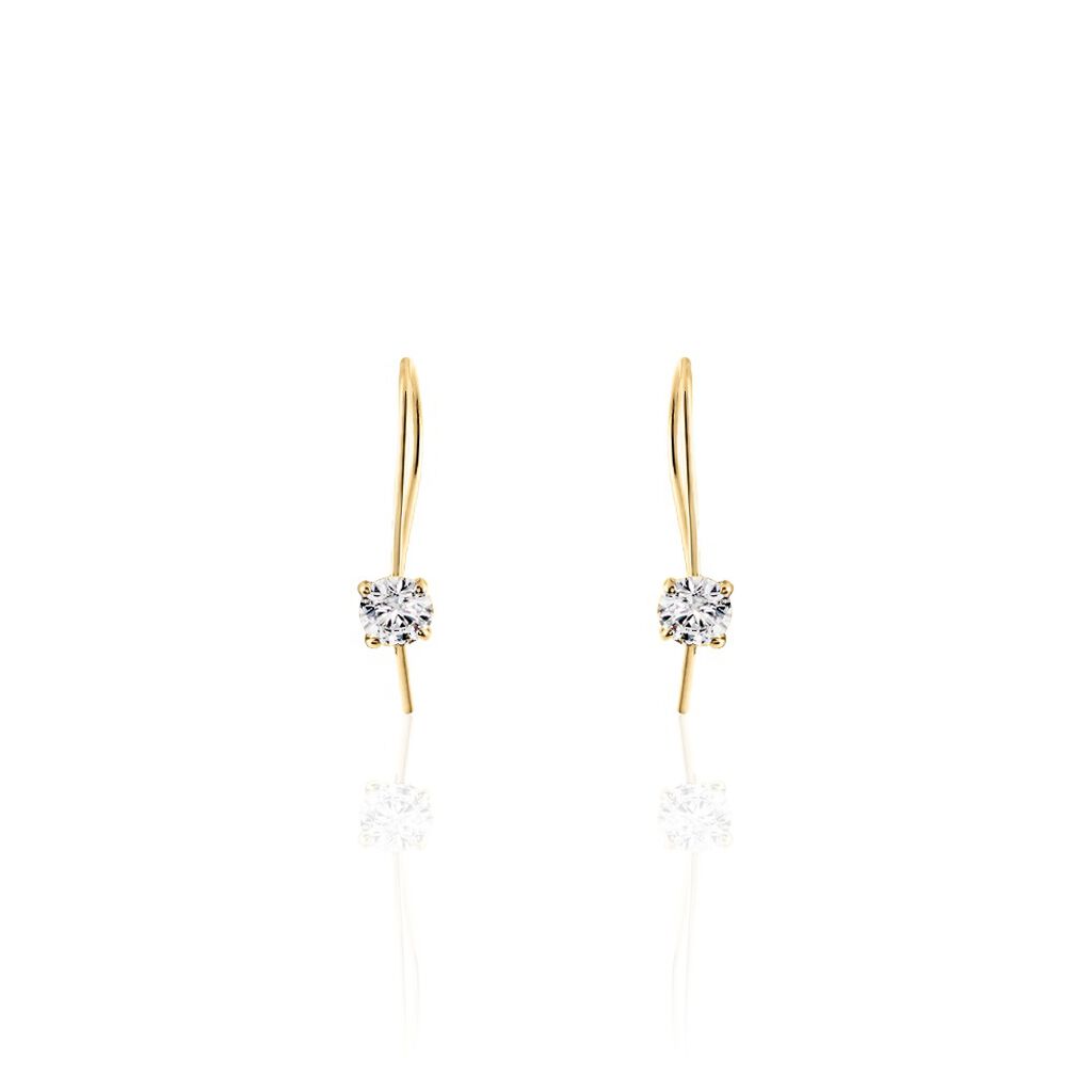 Boucles D'oreilles Pendantes Trevor Plaque Or Jaune Oxyde