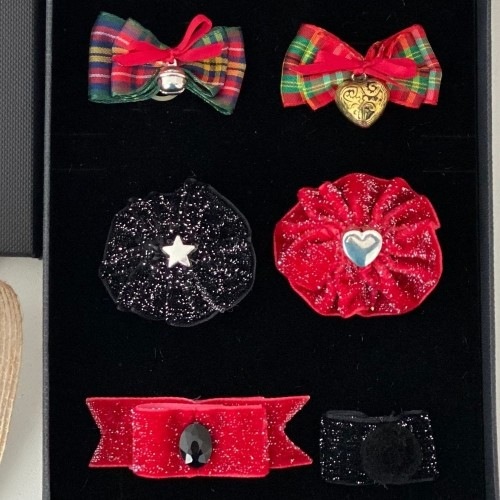 Conjunto de 6 laços para cães, multicoloridos