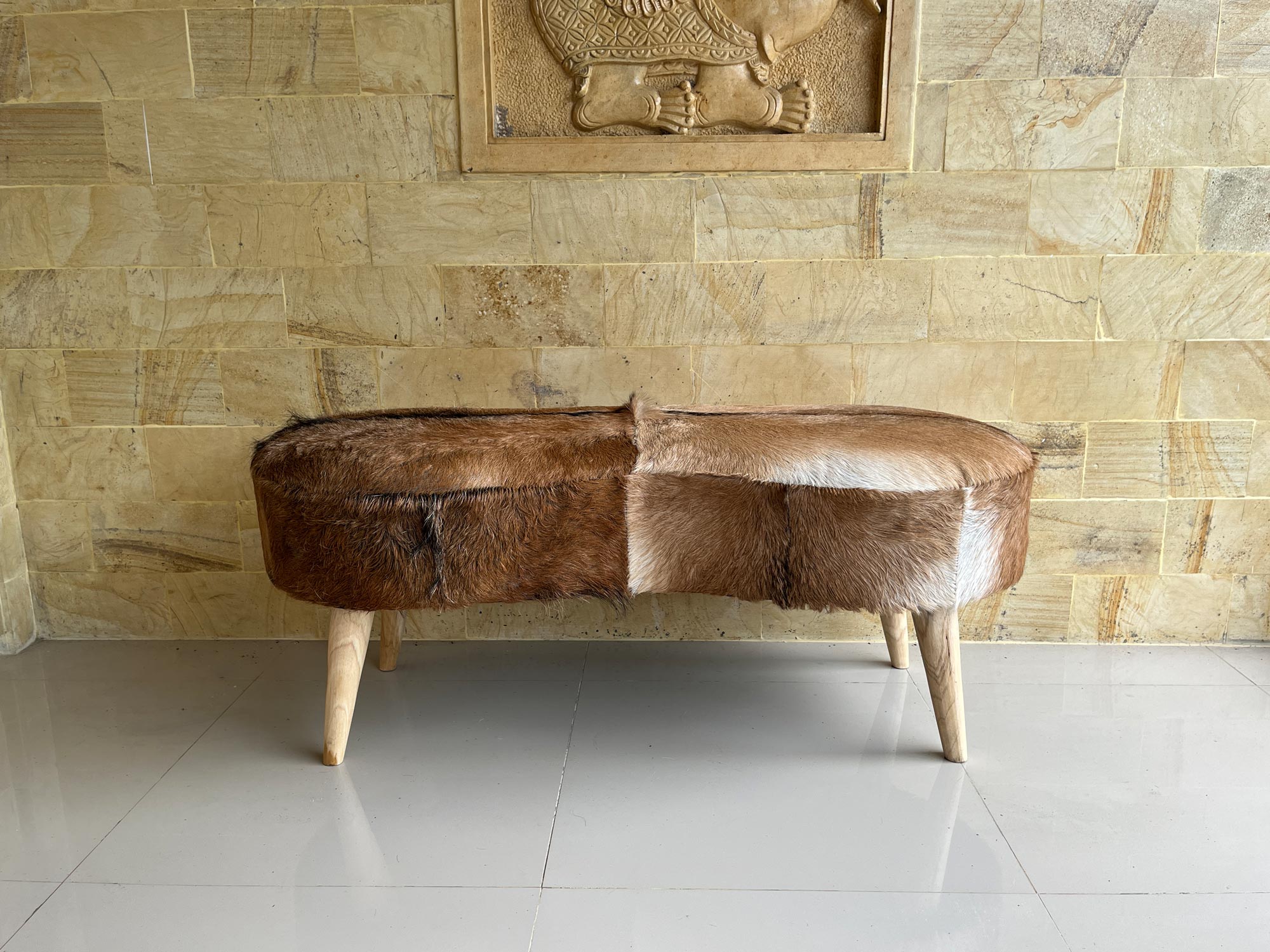 Fell-Bank 'Leso', B 122 cm, H 47 cm, L 55 cm von fischer's lagerhaus
