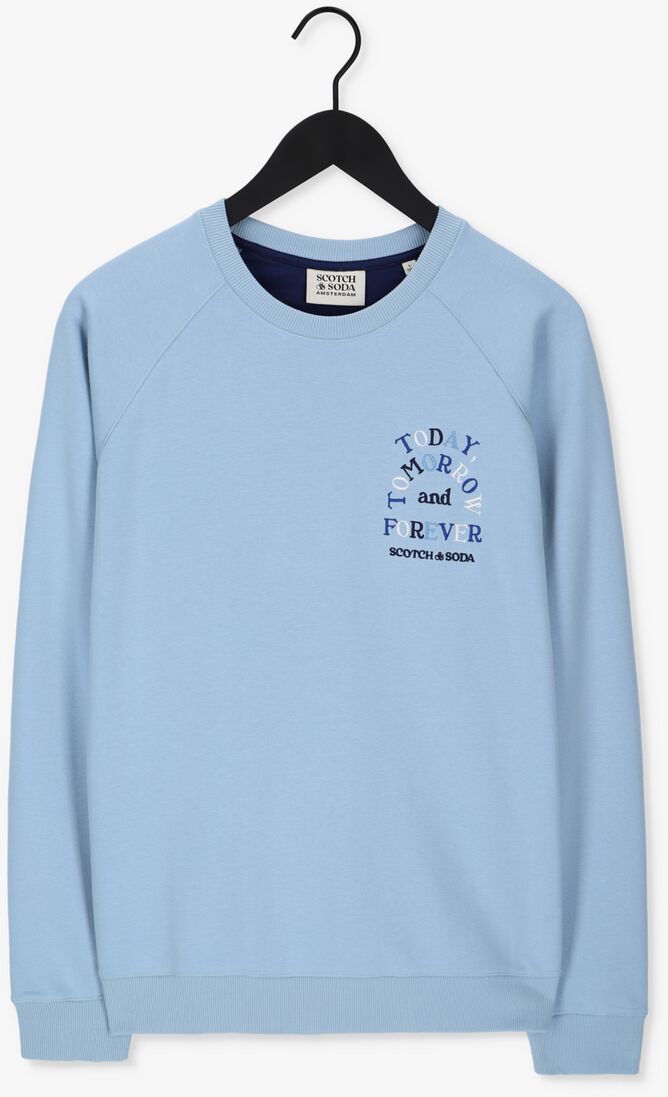 SCOTCH & SODA lichtblauwe scotch & soda sweater embroidered raglan crew-neck s