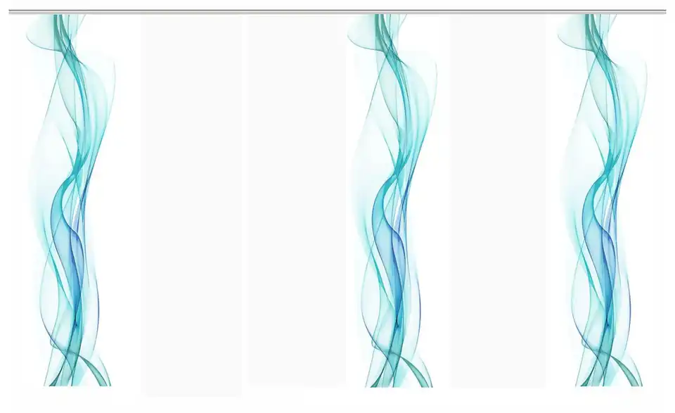Schiebevorhang Blau 6er-Set