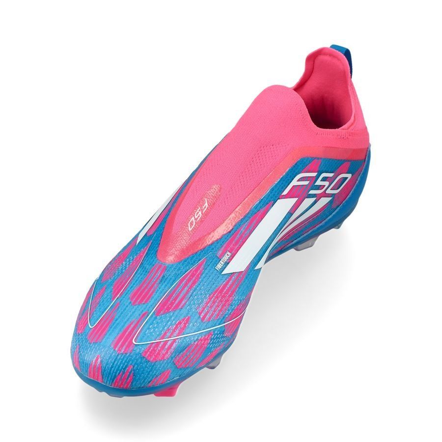 adidas F50 Pro Laceless FG Reemergence - Bleu/Blanc/Rose Enfant