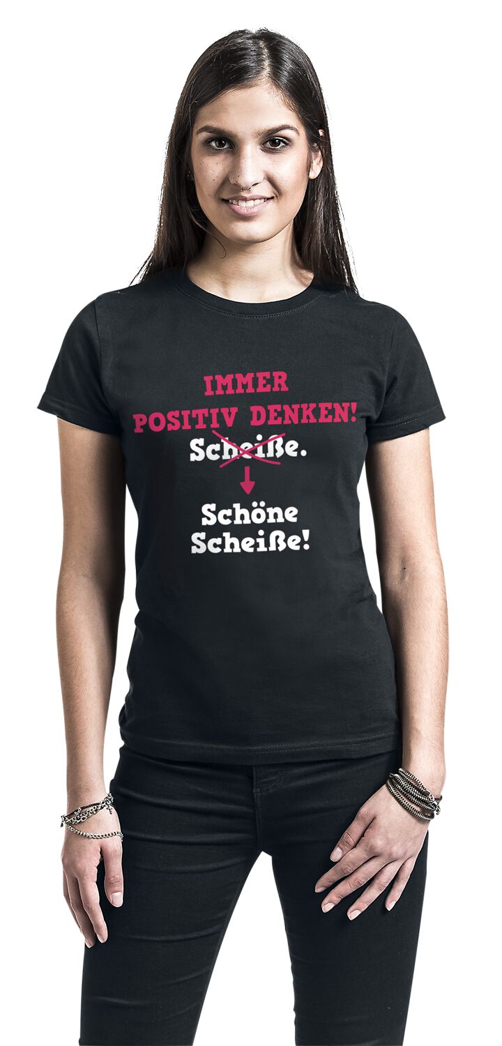 Immer positiv denken! | Slogans T-Shirt Manches courtes