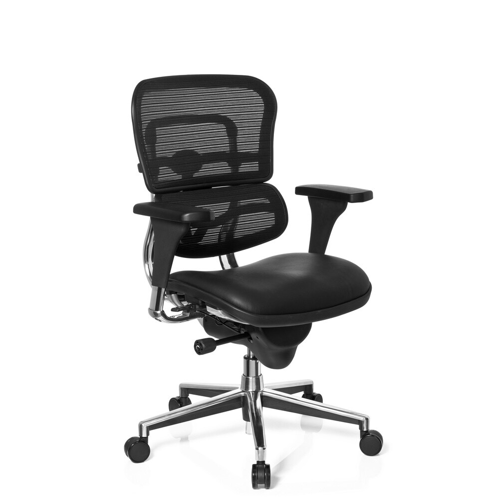 Luxus Chefsessel ERGOHUMAN BASE Leder mit Armlehnen (höhenverstellbar) hjh OFFICE