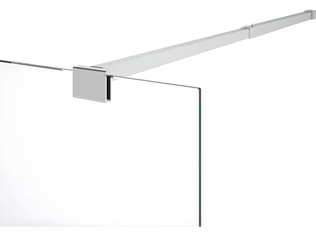 Paroi de douche à l'italienne avec porte-serviette - 120 x 200 cm - Chrome - Verre trempé - KRISTEN