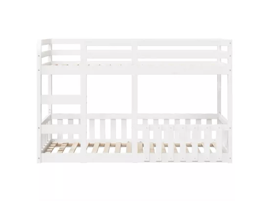 Lit superposé Blanc 75x190 cm Bois de pin massif