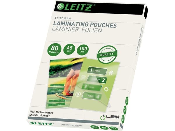 Lamineringslommer Leitz A5 80 micron klar (100 stk.)