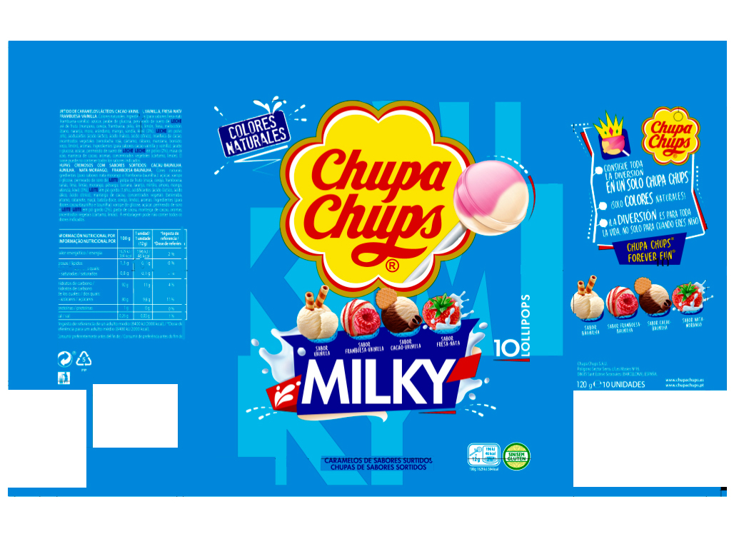 CHUPAS CHUPA CHUPS MILKY 10UN 120G