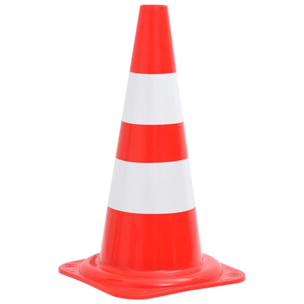 vidaXL Reflecterende verkeerskegels, 4 stuks, rood en wit, 50 cm