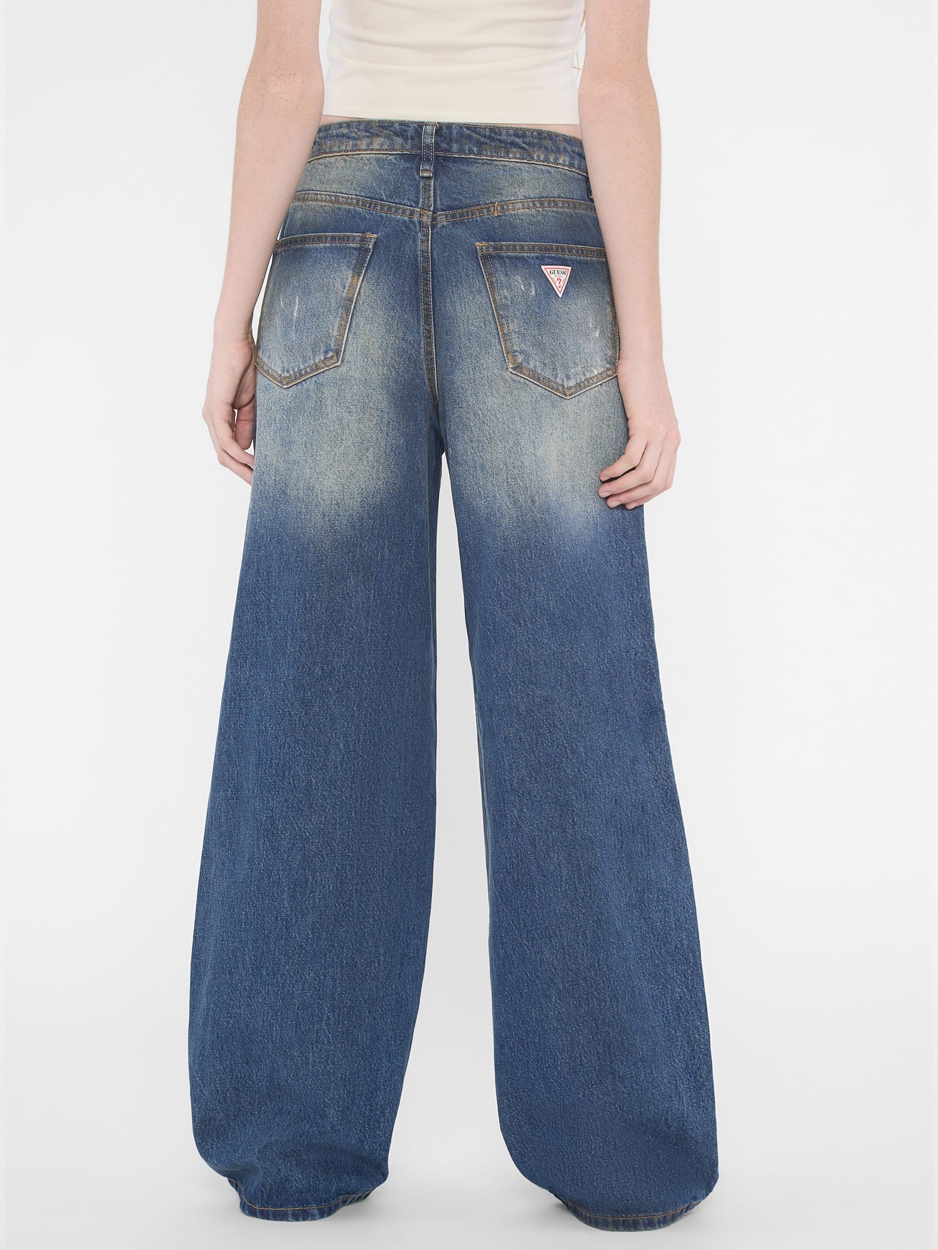 Calça jeans de perna larga com dois bolsos da GUESS Originals