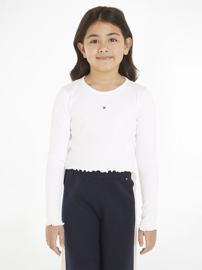 Tommy Hilfiger ESSENTIAL RIB TOP L/S White