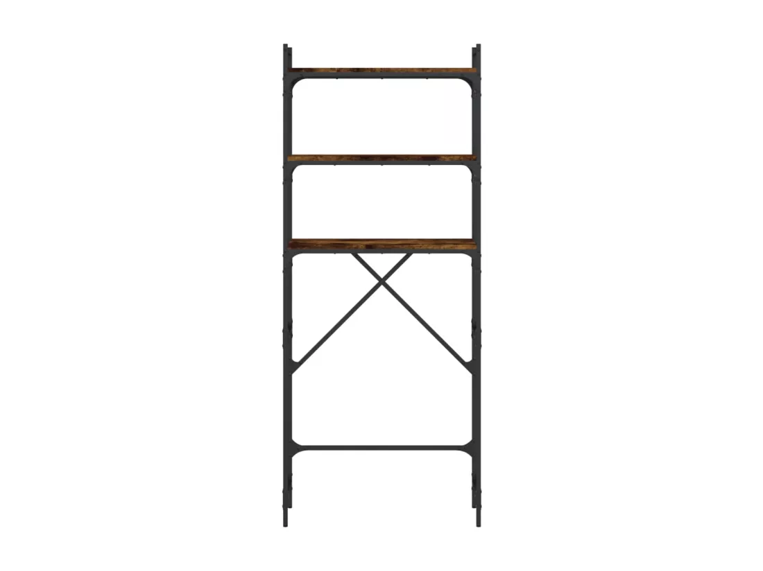 Étagère de lave-linge chêne fumé 67x25x163 cm bois d'ingénierie