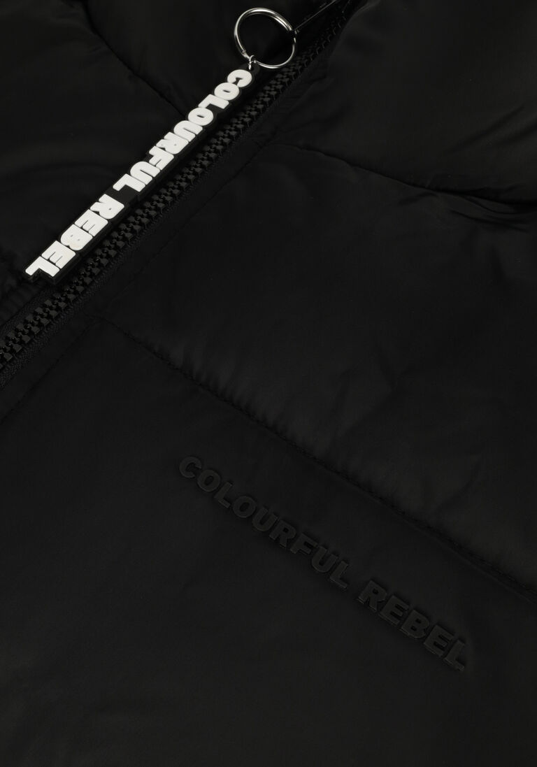 COLOURFUL REBEL zwarte colourful rebel gewatteerde jas finch puffer jacket