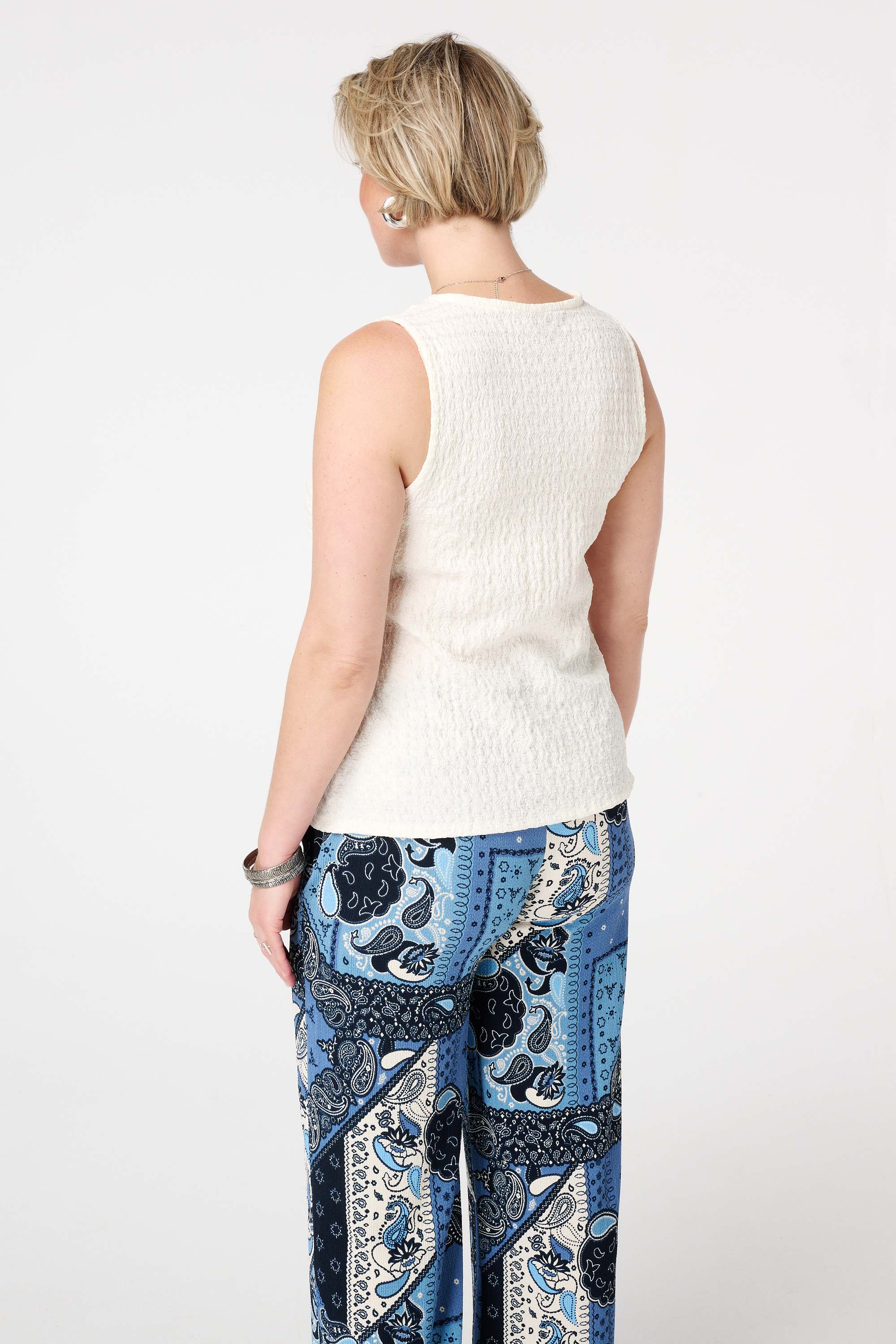 Gilet met stretch Cream