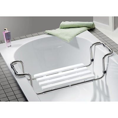 Siège de baignoire en inox extensible de 65 à 91 cm blanc charge maximale 90 Kg