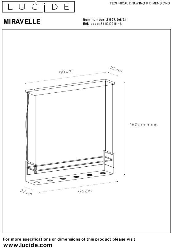 Lucide   Miravelle Hanglamp