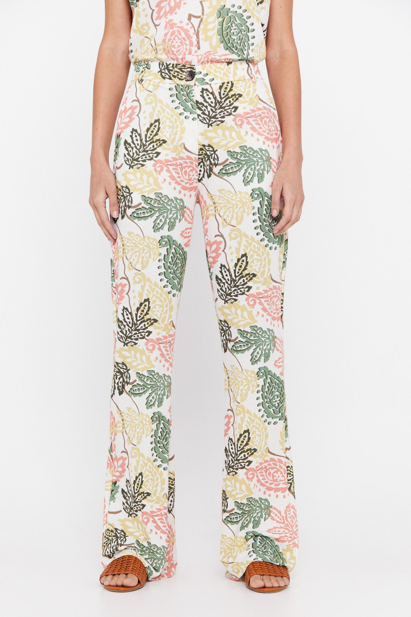 Calça de tecido superconfortável - Estampa branca