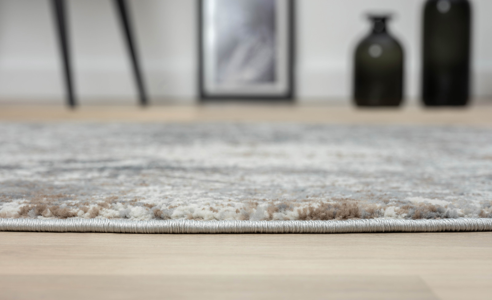 Teppich MY HEART - creme-hellgrau - rund - Ø 120 cm