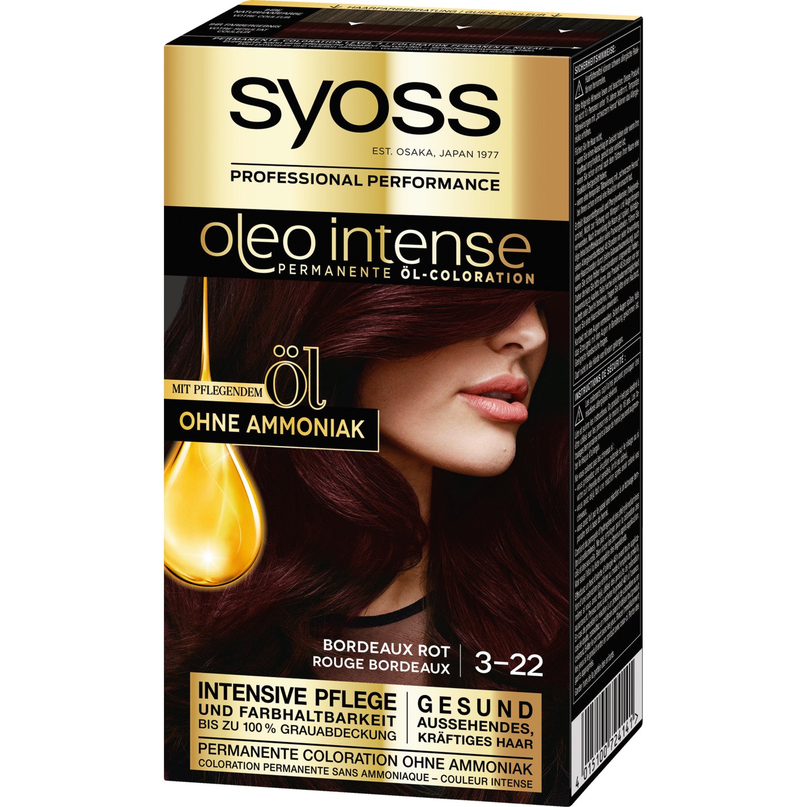 Syoss Oleo Intense Permanente Öl-Coloration Bordeaux Rot 3-22