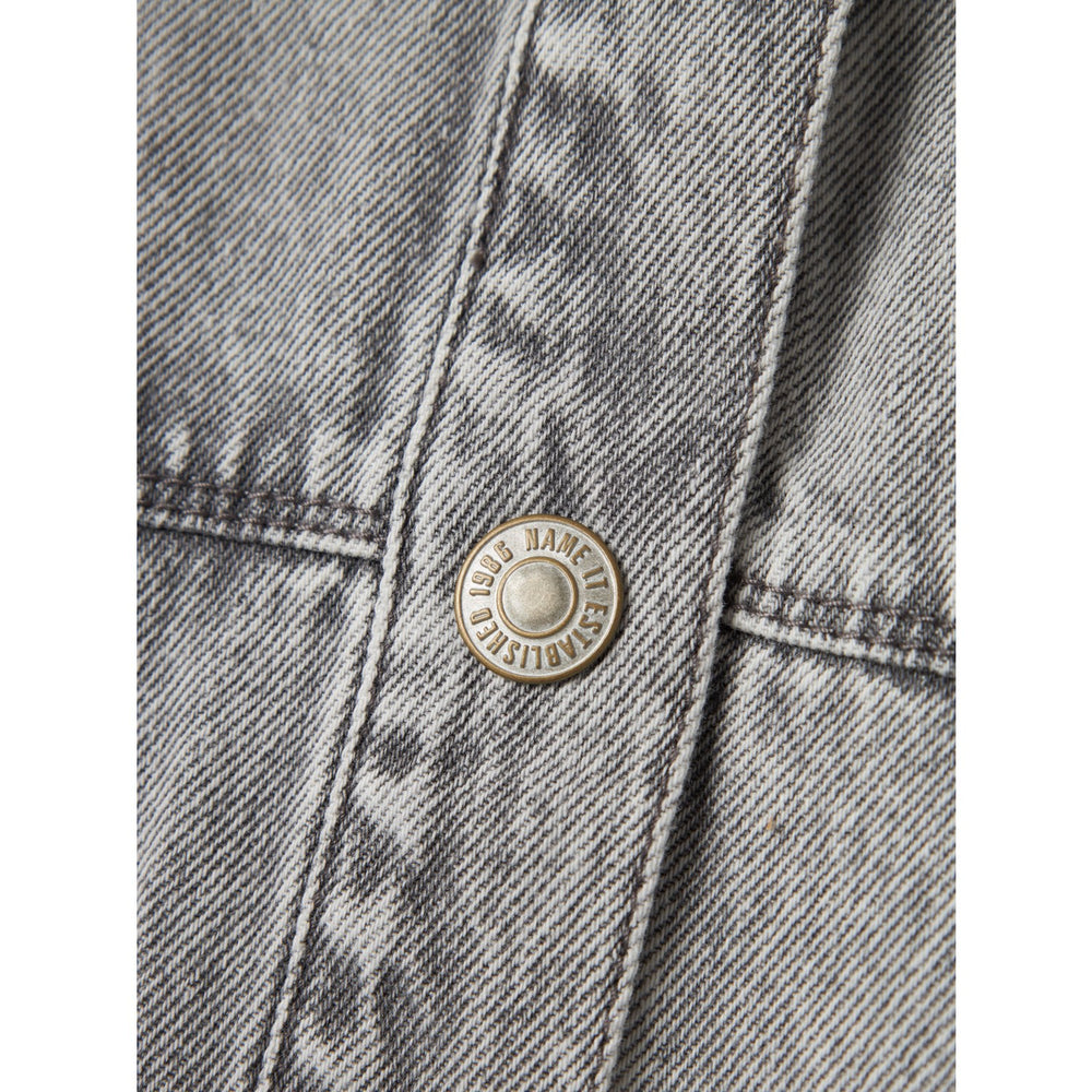 Køb Name It Light Grey Denim Gloria Denim Embroidery Jakke