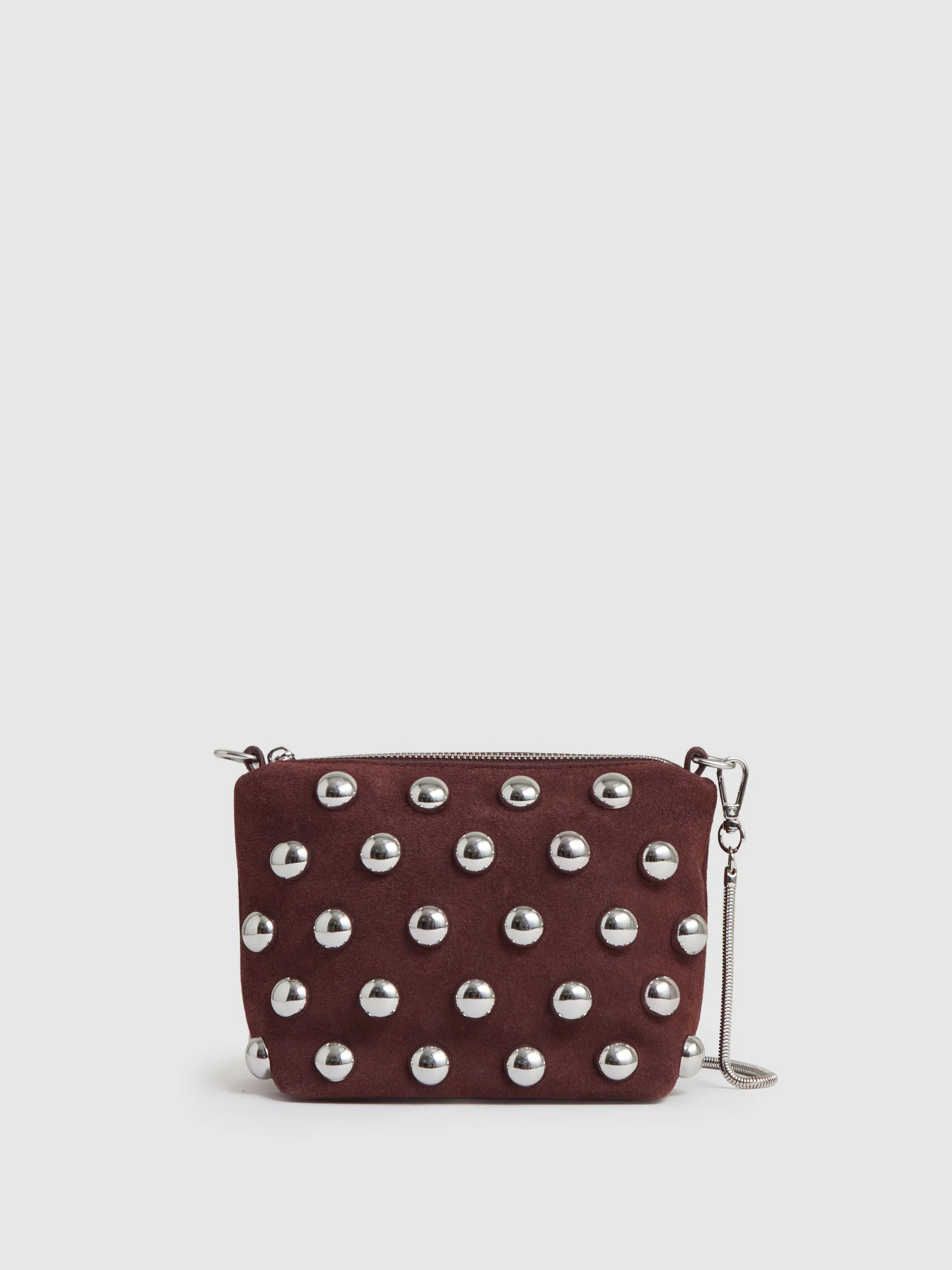 Reiss Leandra Suede Studded Shoulder Bag