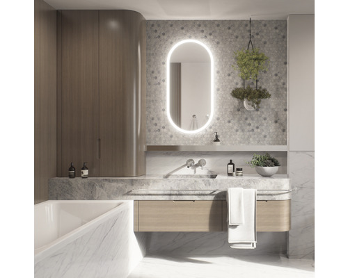 Badkamerspiegel Cordia OVAL LINE PREMIUM 50 x 100 cm wit IP 44