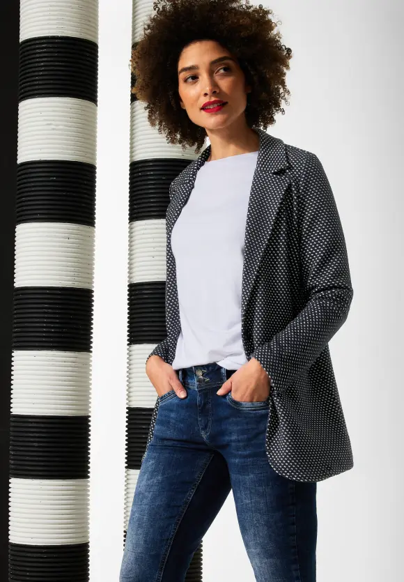 Longblazer mit Minimalprint - deep blue