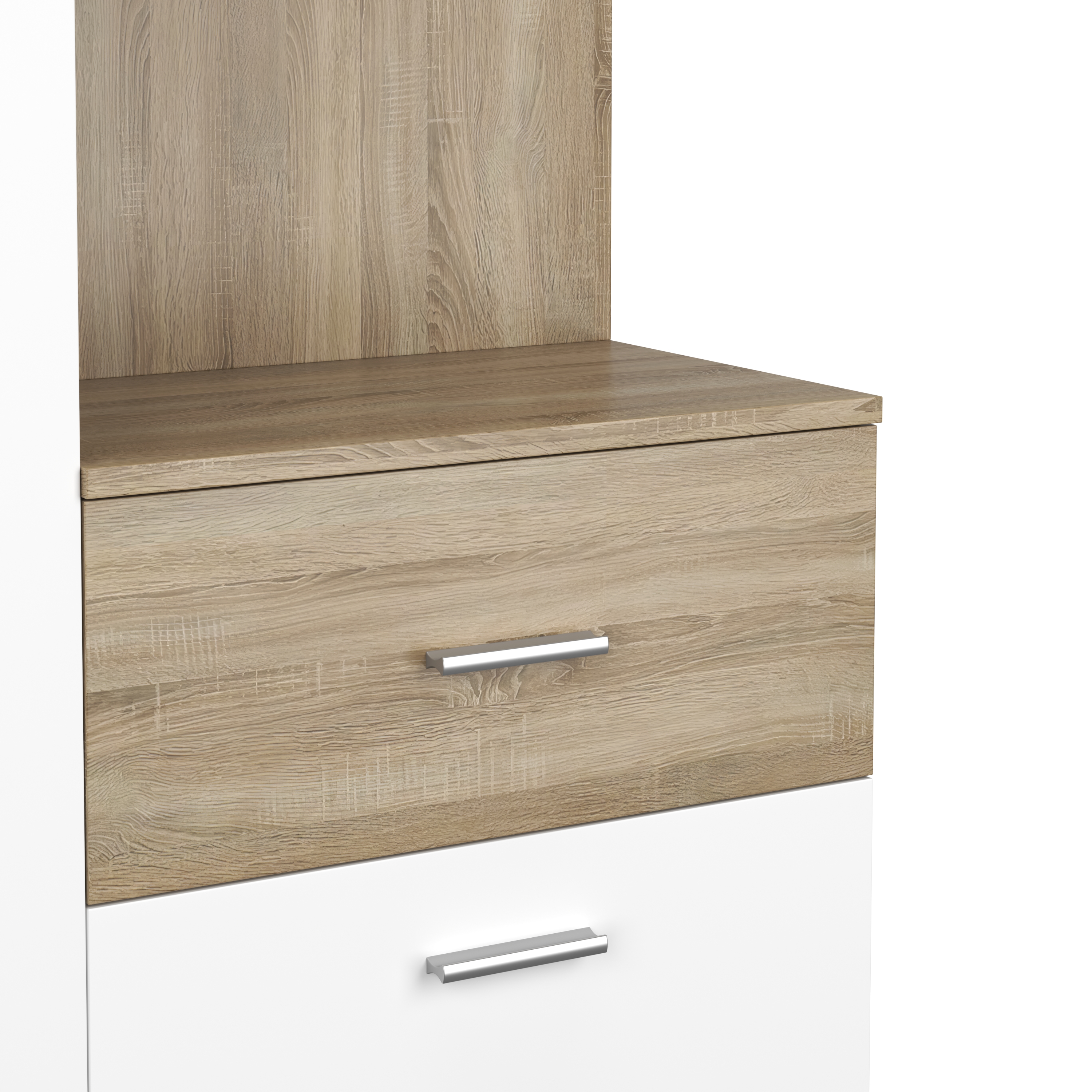 Garderobe NAZARIO 97 x 195 cm hellbraun/weiss