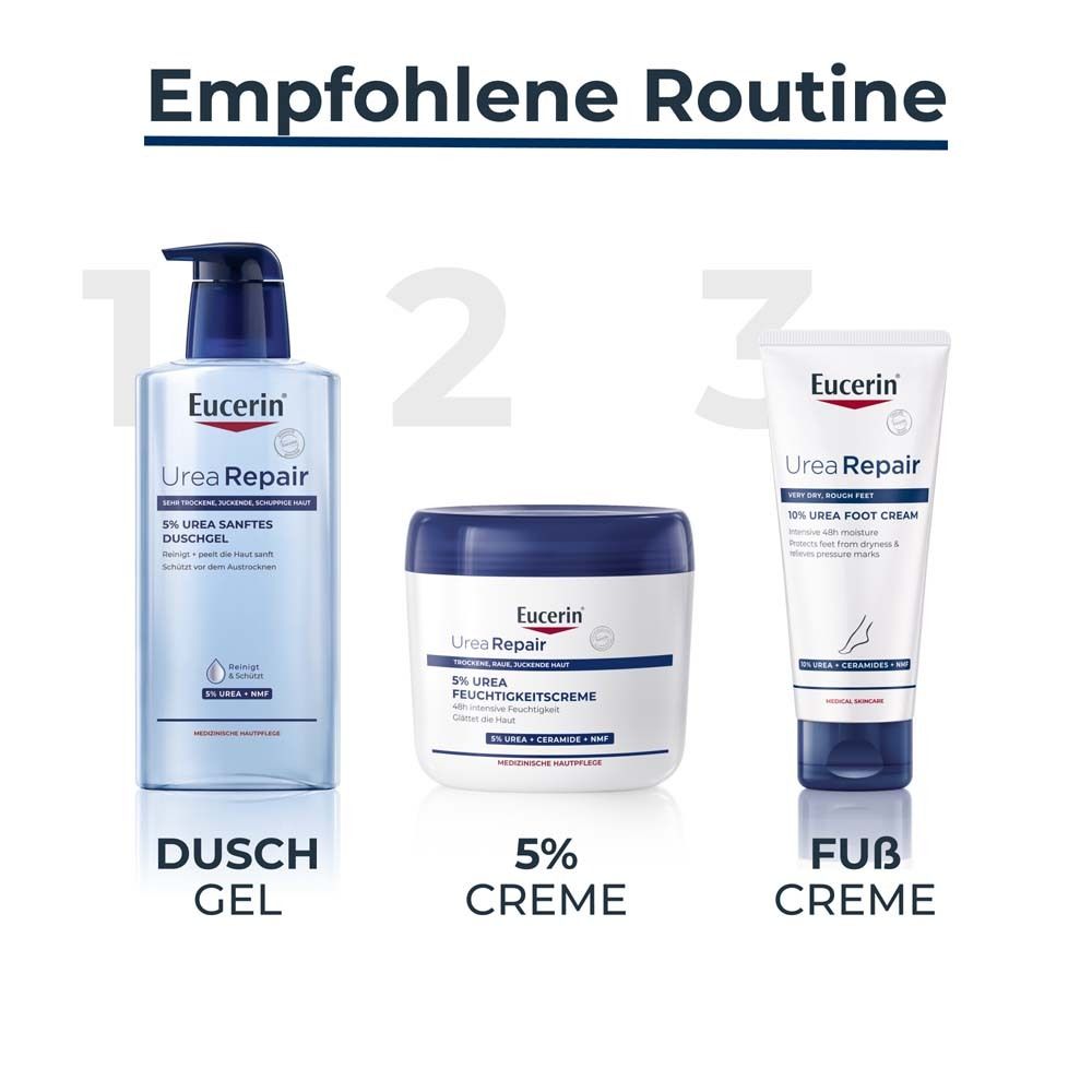 Eucerin® UreaRepair 5% Urea Feuchtigkeitscreme – Pflegecreme für trockene bis sehr trockene Haut - Jetzt 3€ sparen mit Code 