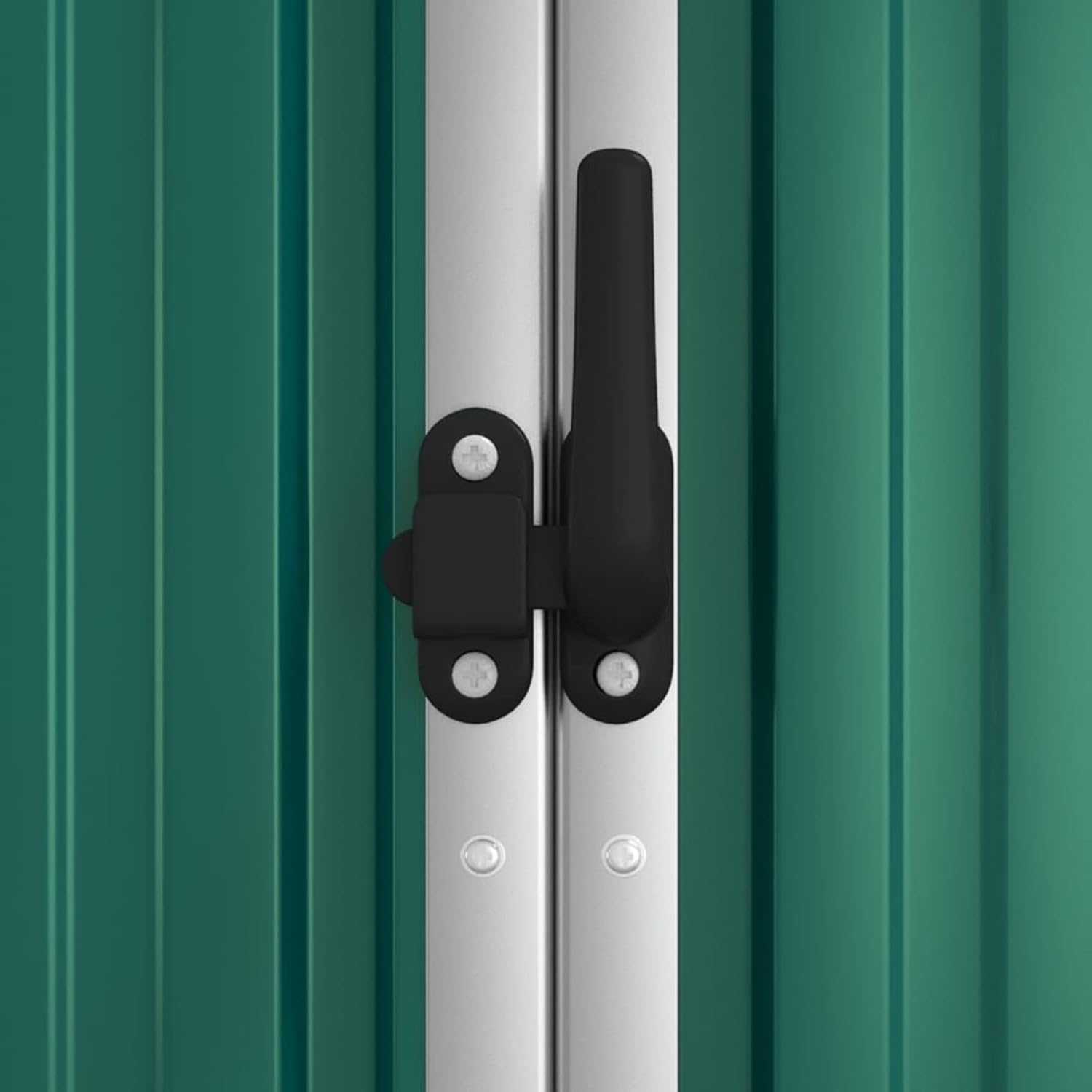 SECOLI Gerätehaus Gartenhaus Metall pultdach Geräteschuppen Outdoor Geräteschrank Stahl mit Praktischer Griff Verzinkter Stahl-Grün-161 x 89 x 161 cm