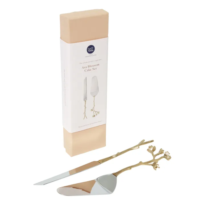 Doing Goods Coffret couverts à dessert Ava Blossom - Set de 2 | Gold