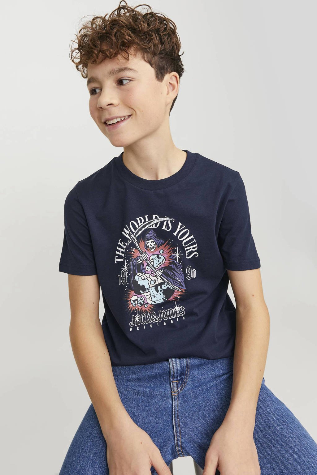 JACK & JONES T-shirt JORHEAVENS met printopdruk donkerblauw