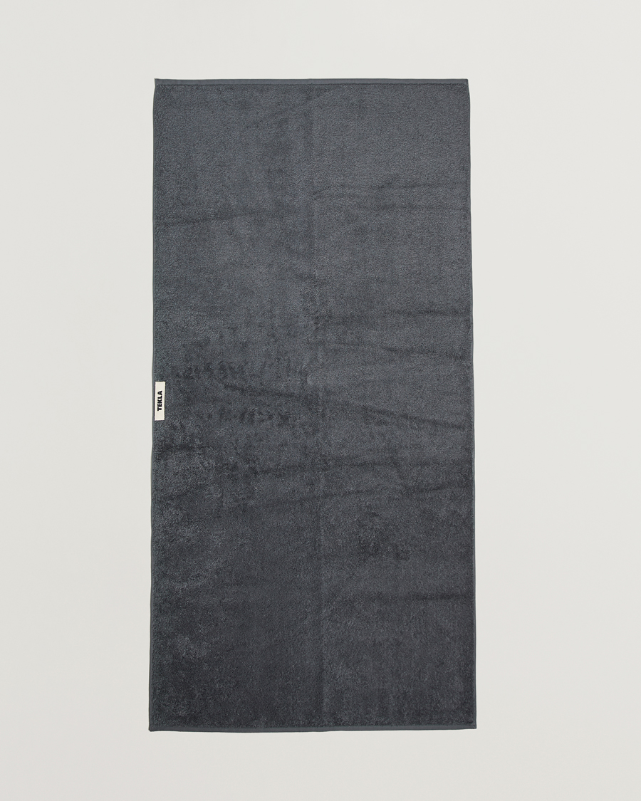 Tekla Organic Terry Bath Towel Charcoal Grey