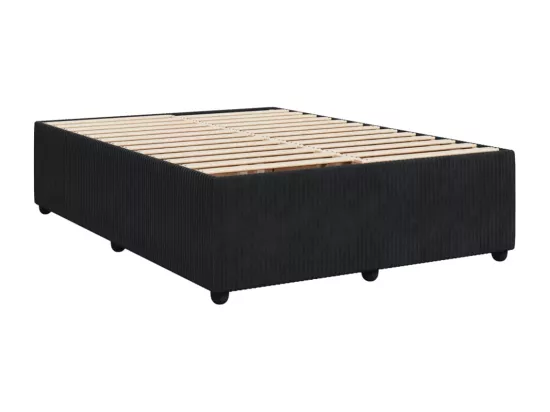 Sommier à lattes de lit avec matelas Noir 140x190 cm Velours