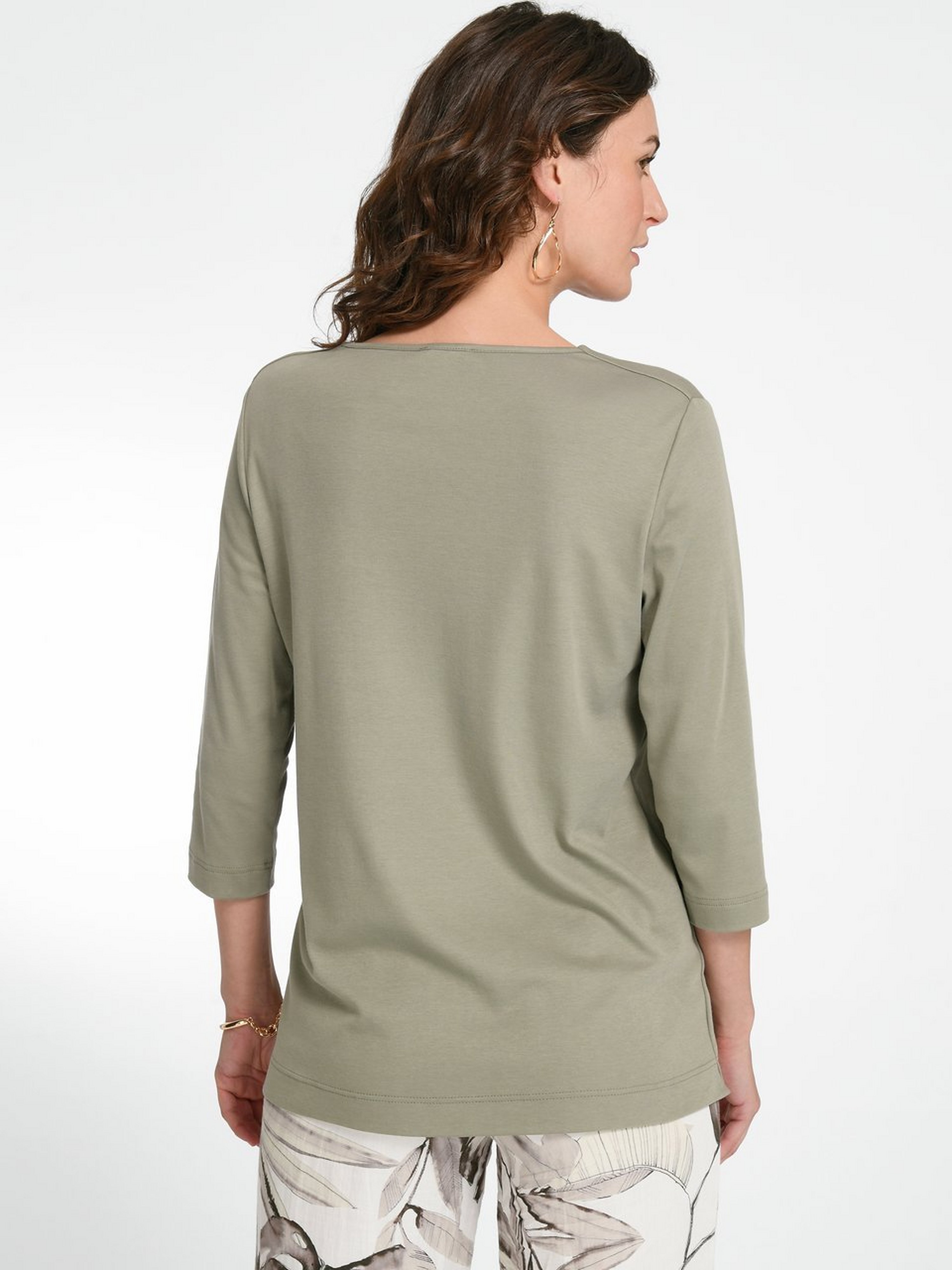 V-Shirt mit 3/4-Arm