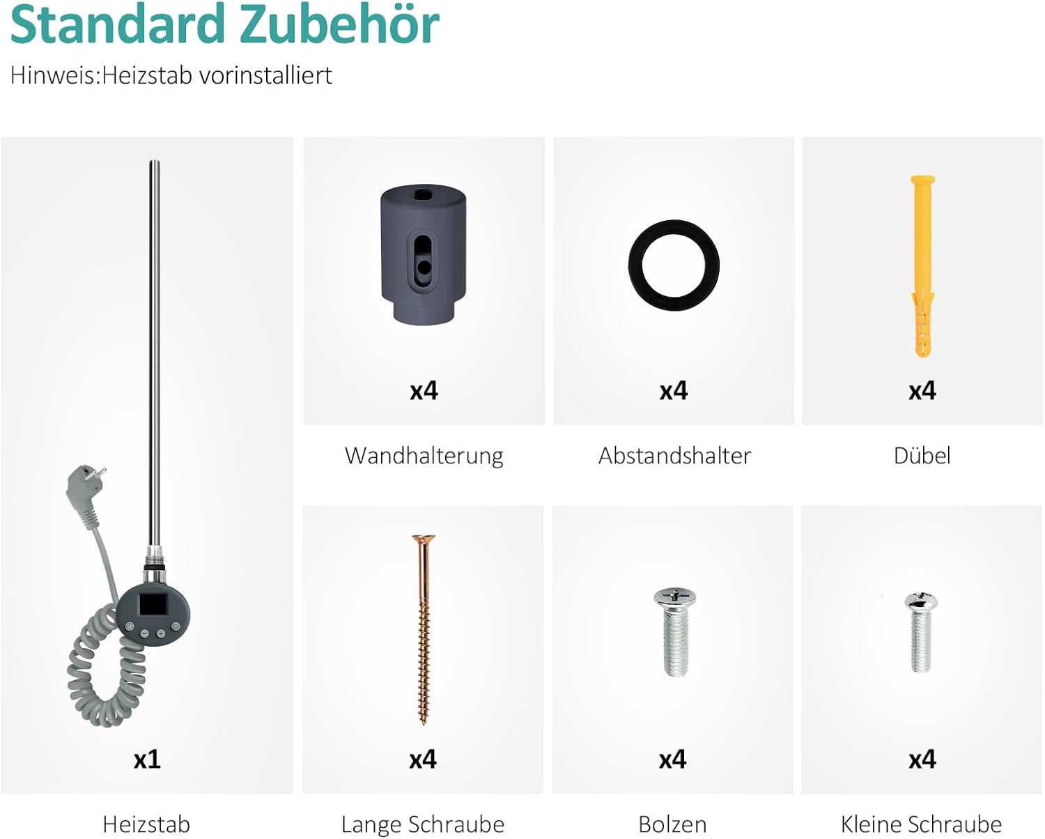 EMKE Handtuchheizkörper Elektrisch 762x500 mm, Flach Badheizkörper Handtuchhalter Elektrisch, Elektrischer Handtuchwärmer Handtuchtrockner Handtuchheizung mit Thermostat und Heizstab, 400W Anthrazit