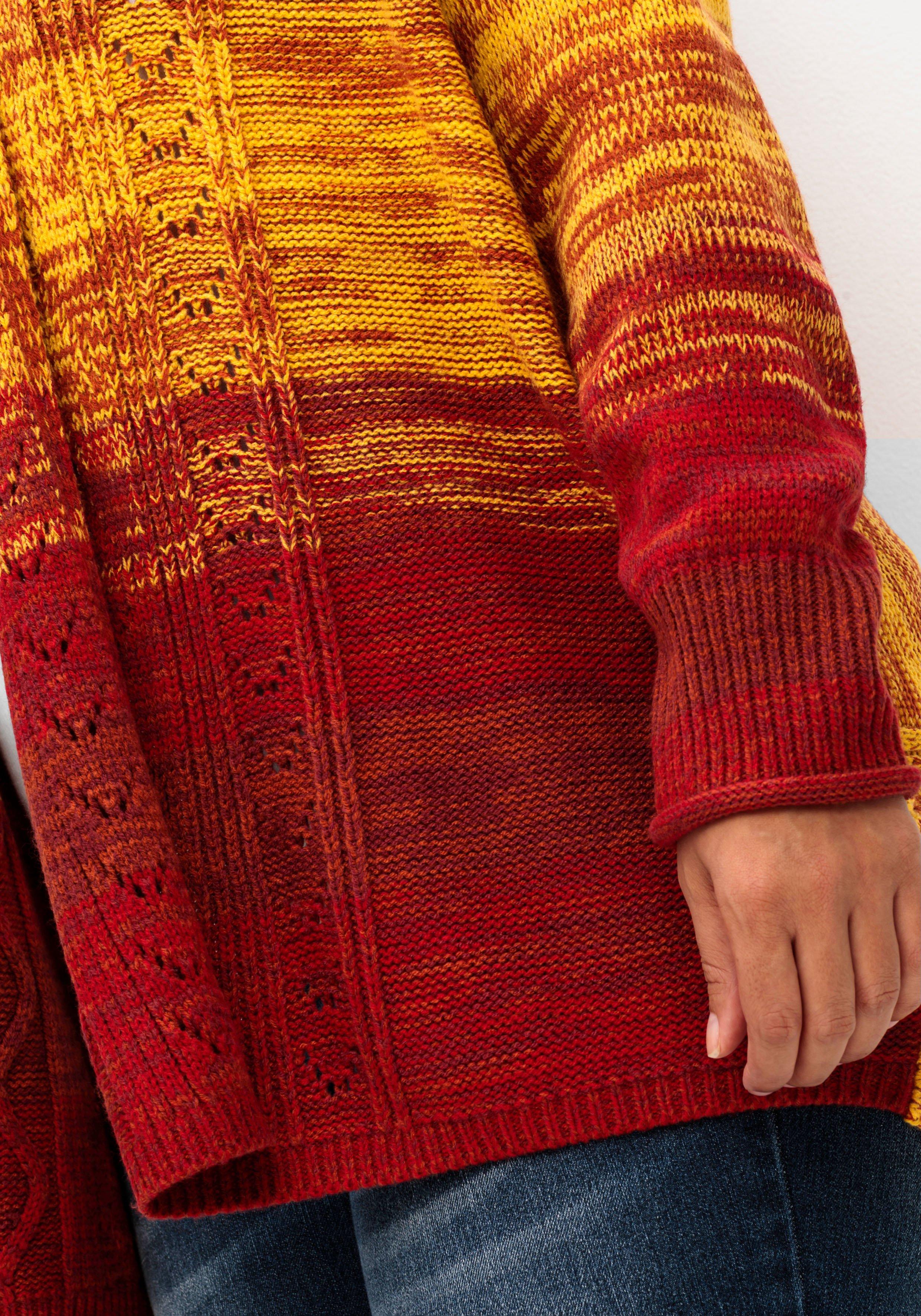 Strickjacke im Farbverlauf, mit Schalkragen