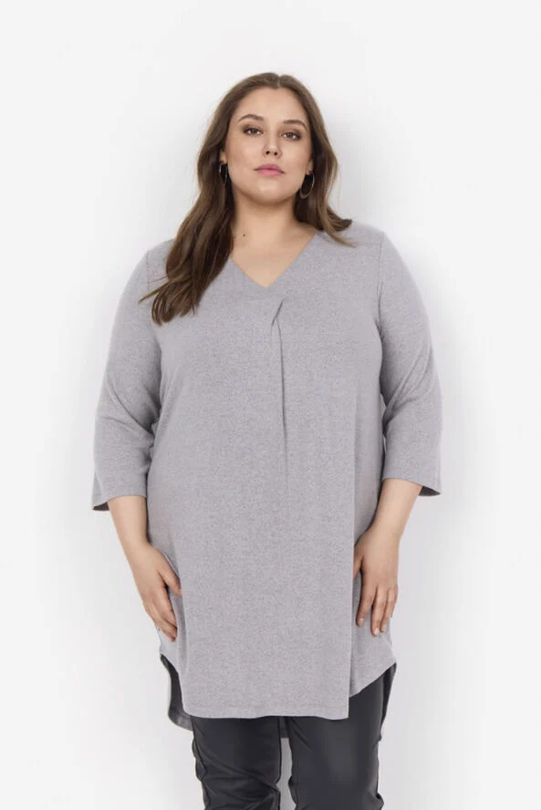 Wasabiconcept Curvy WA-SIMONE 5 Tunika Grå 99470 med. grey melange