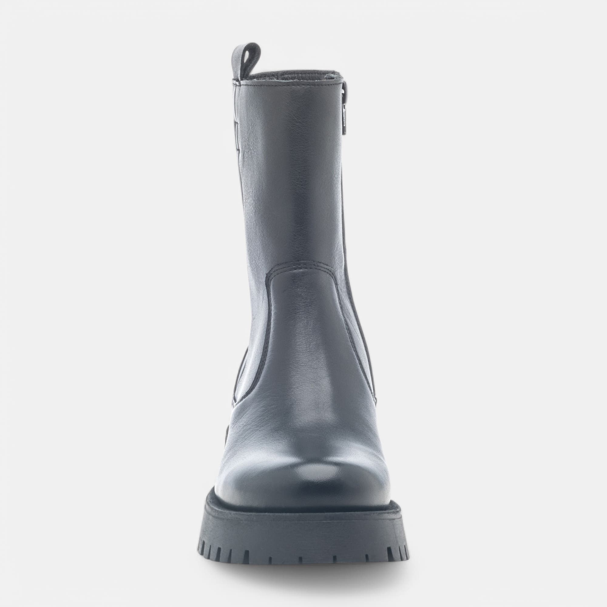 Boots Femme en cuir noir